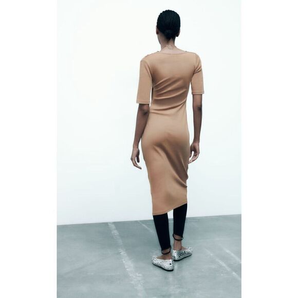 NWT Zara ZARA SIDE DRAPED DRESS  Size s - Picture 7 of 9